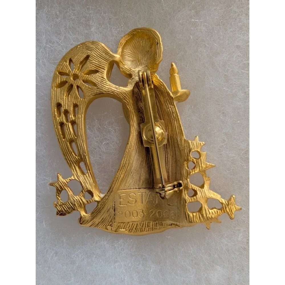 Vintage EstarL Christmas Angel Pin